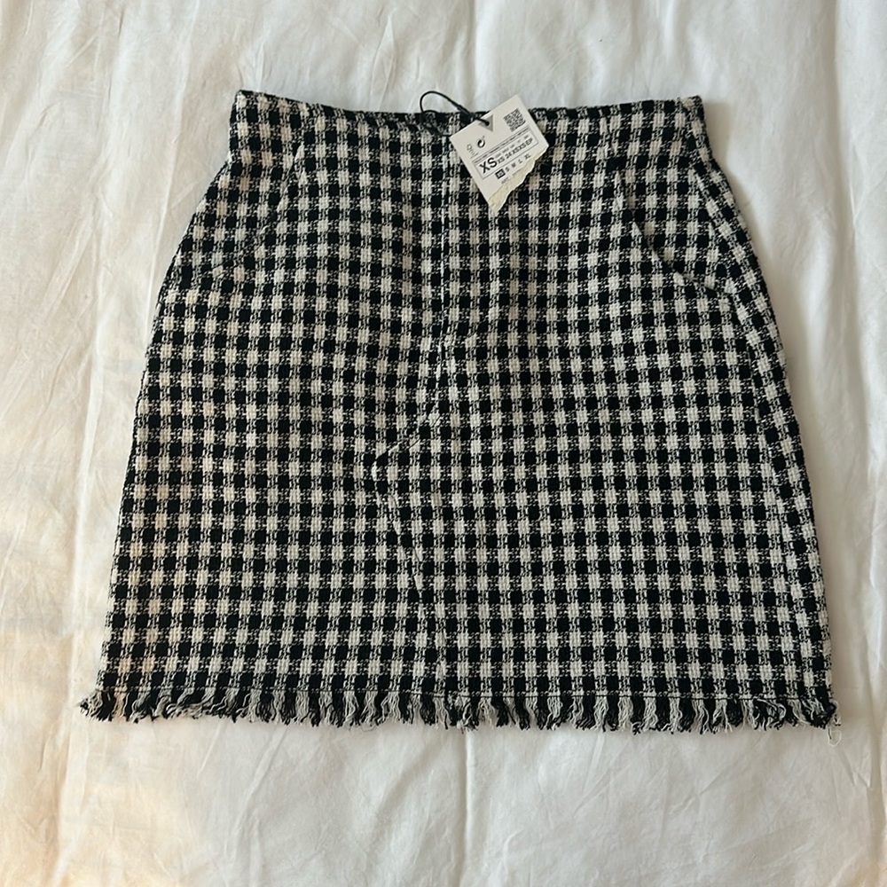 ZARA gingham mini skirt